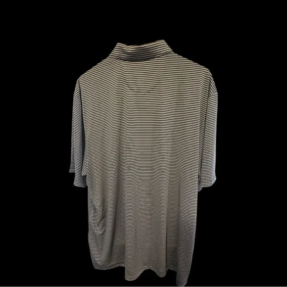 New XL Roundtree & Yorke Performance Striped Polo - Navy Blue & Gray - Picture 4 of 6